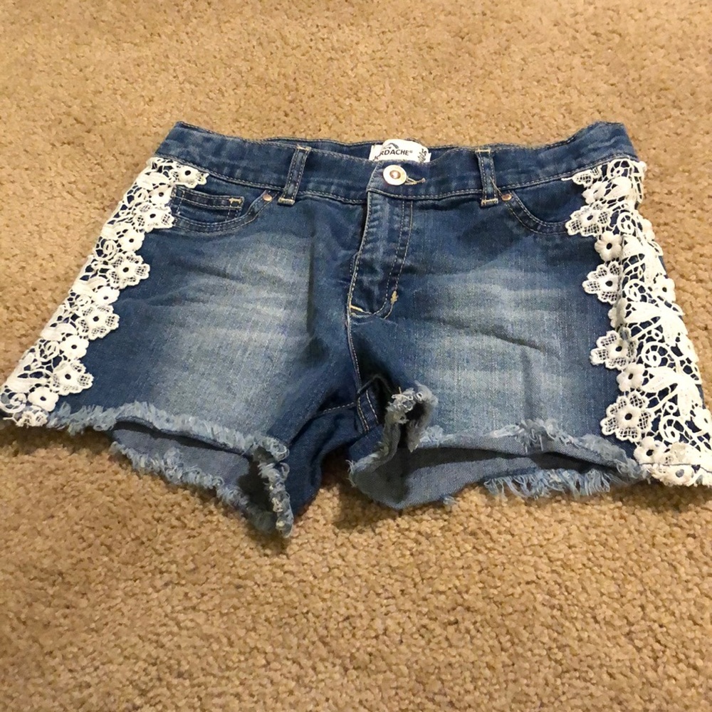 Dark wash jean shorts